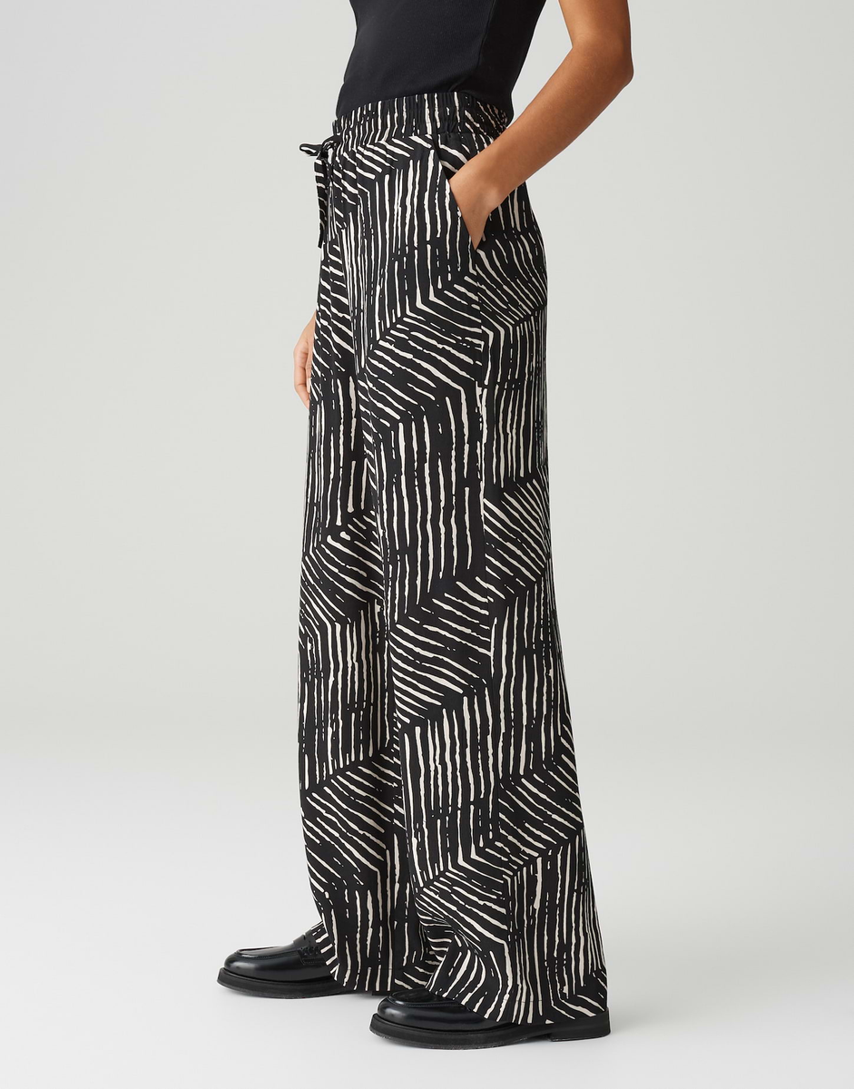 Marou palm leaves Wide Leg Pants mit Komfortbund