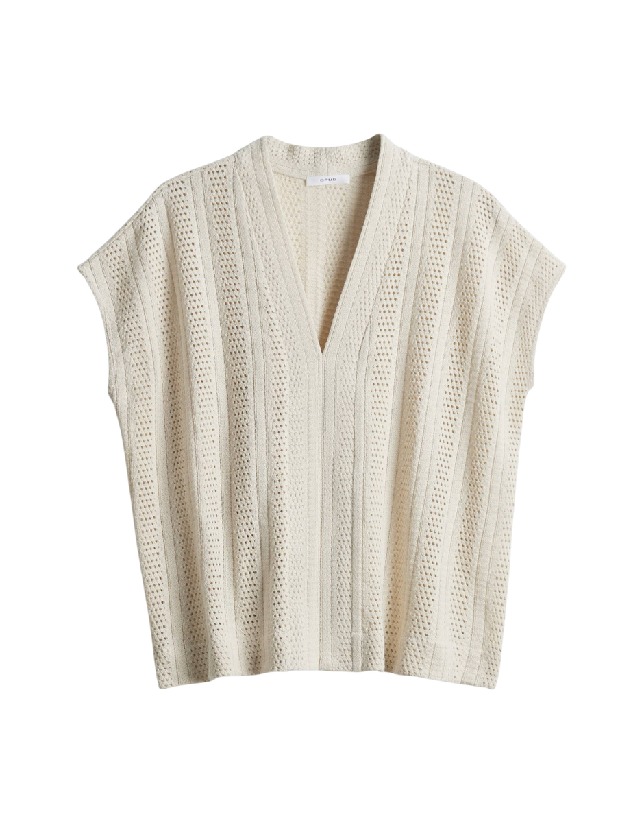 Saniela Kurzarmshirt mit Lochstrickoptik