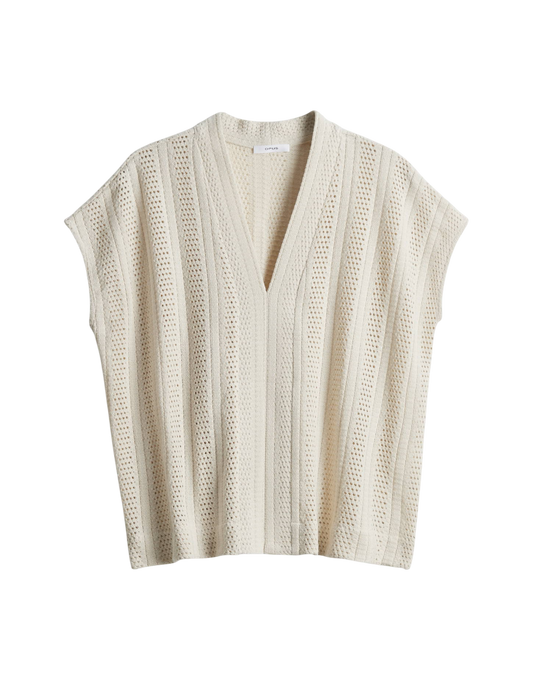 Saniela Kurzarmshirt mit Lochstrickoptik
