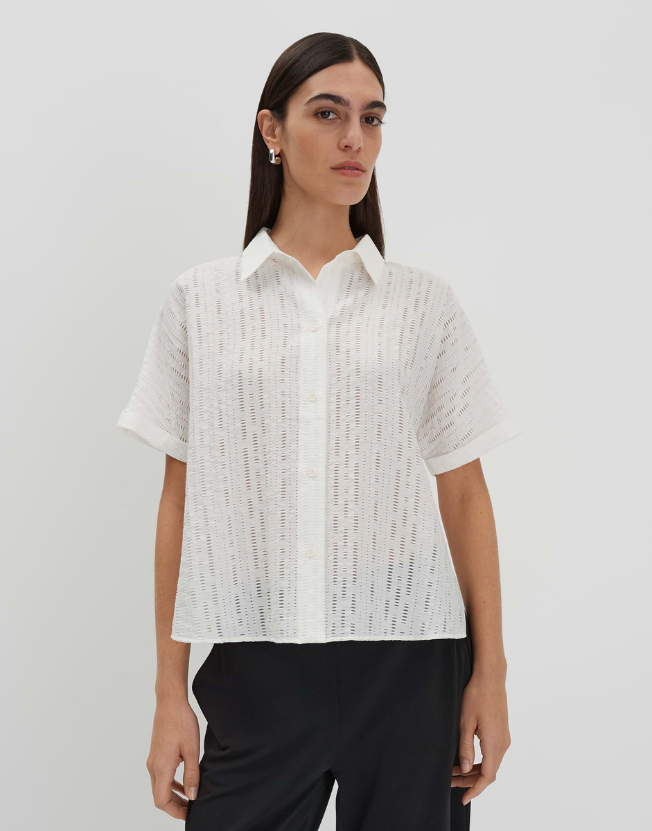 Zilina structure Hemdbluse mit feiner Lochstruktur