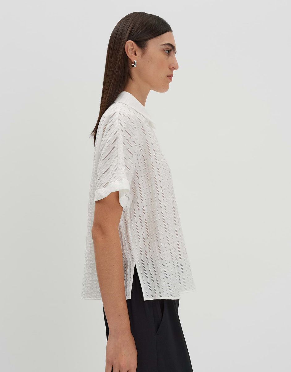 Zilina structure Hemdbluse mit feiner Lochstruktur