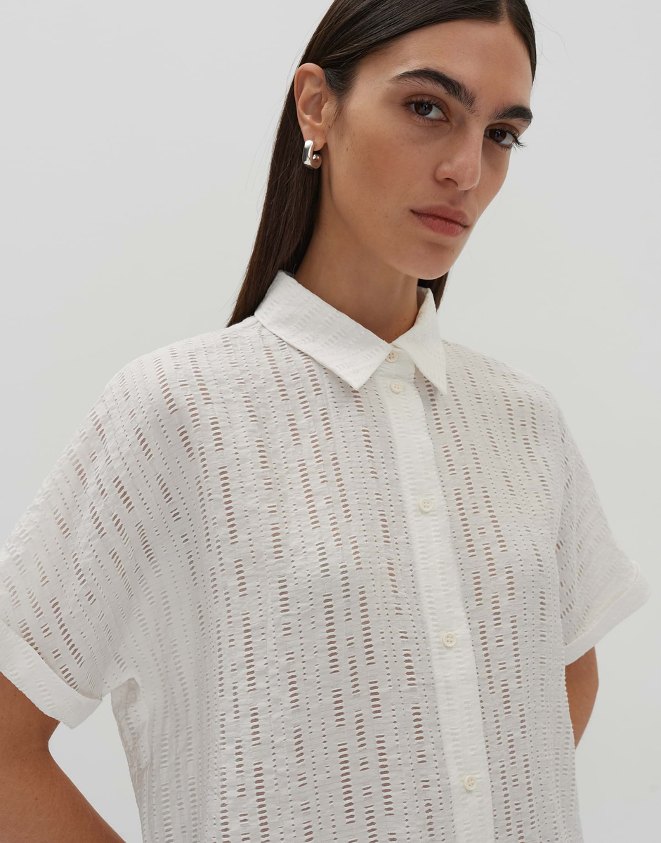 Zilina structure Hemdbluse mit feiner Lochstruktur