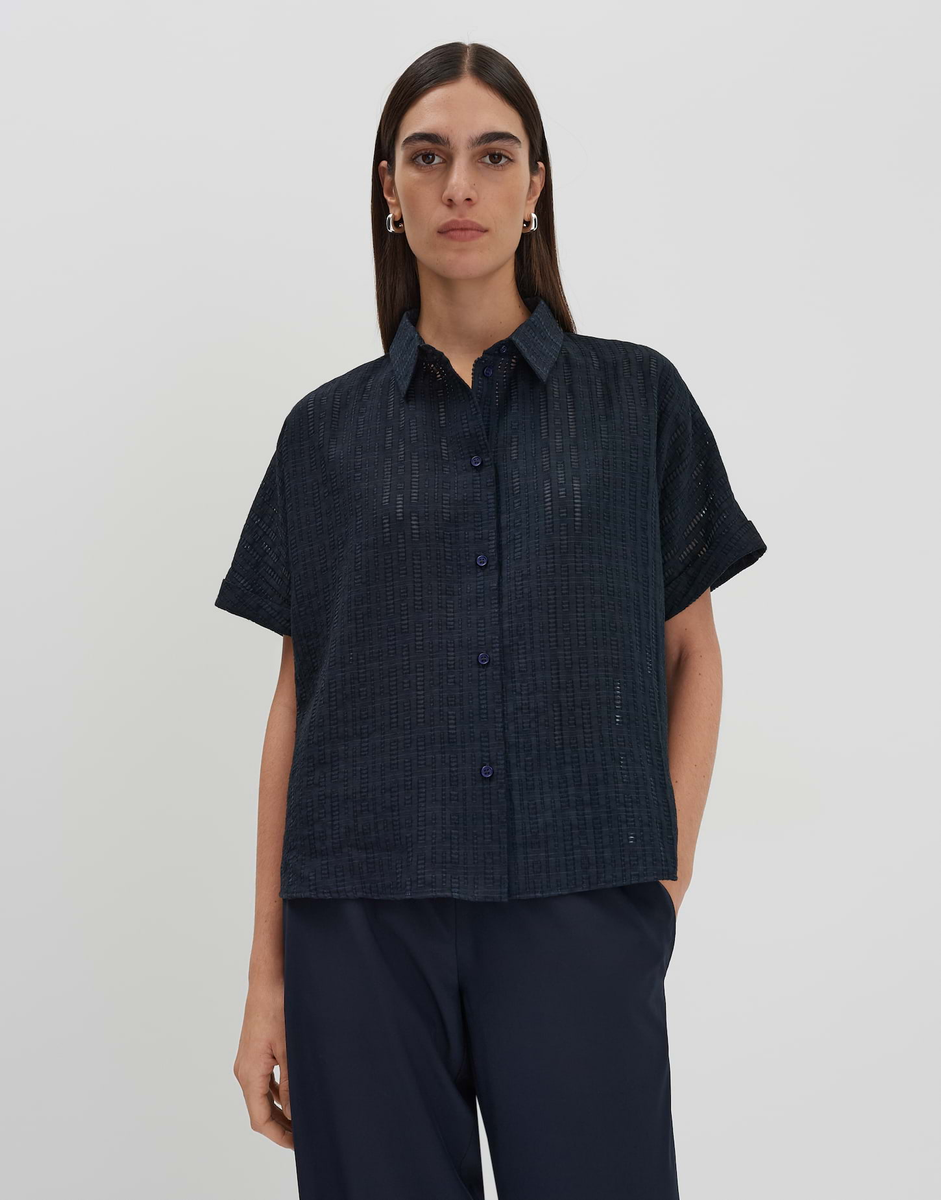 Zilina structure Hemdbluse mit feiner Lochstruktur