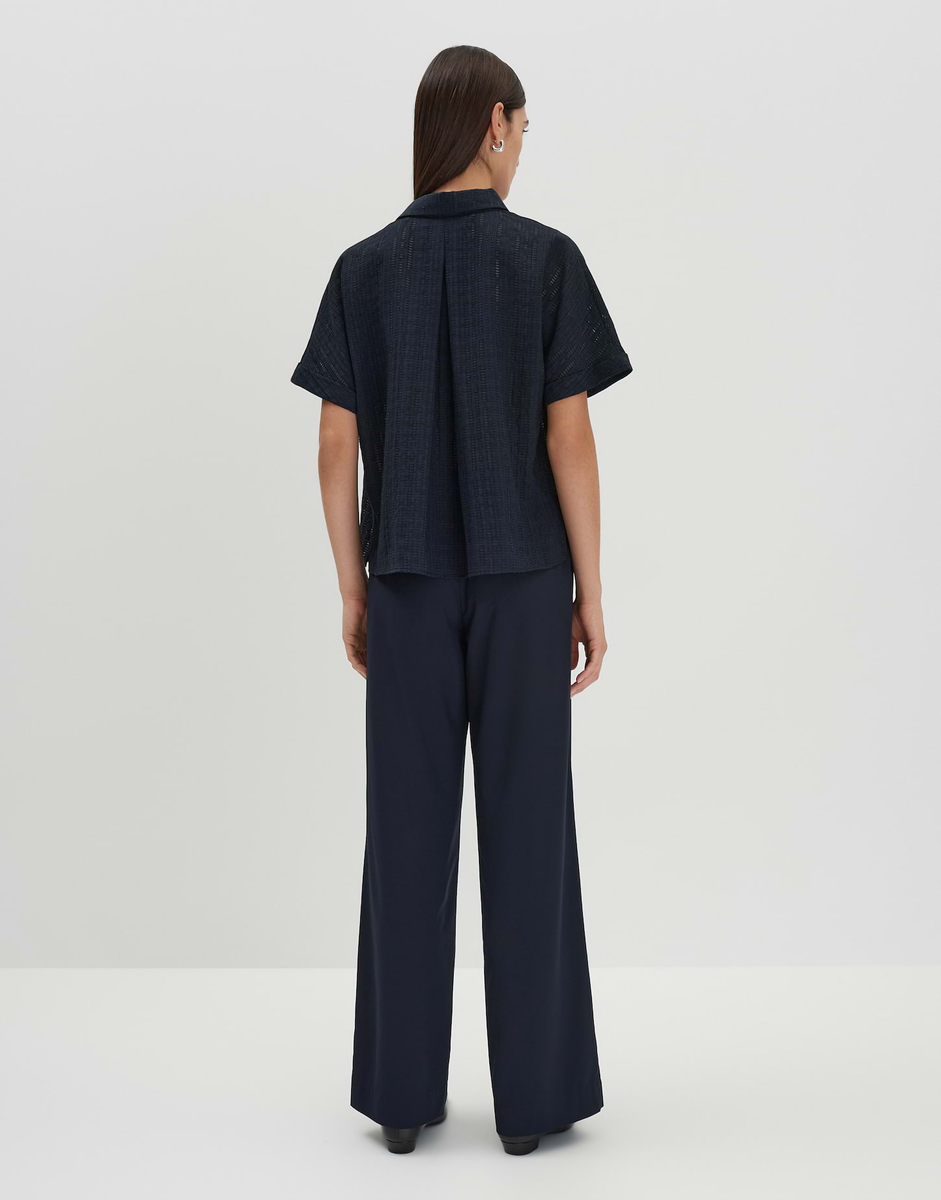 Zilina structure Hemdbluse mit feiner Lochstruktur