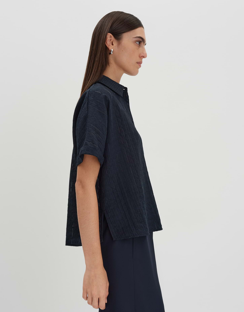 Zilina structure Hemdbluse mit feiner Lochstruktur