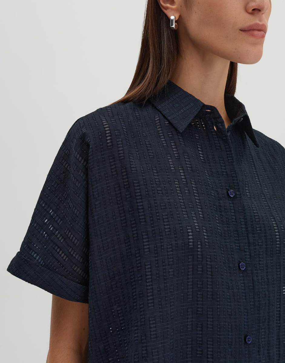 Zilina structure Hemdbluse mit feiner Lochstruktur