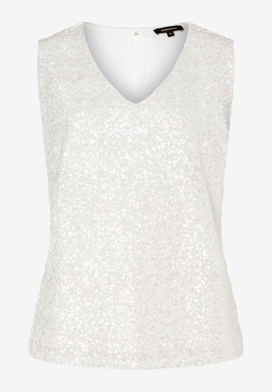 Paillettentop  offwhite