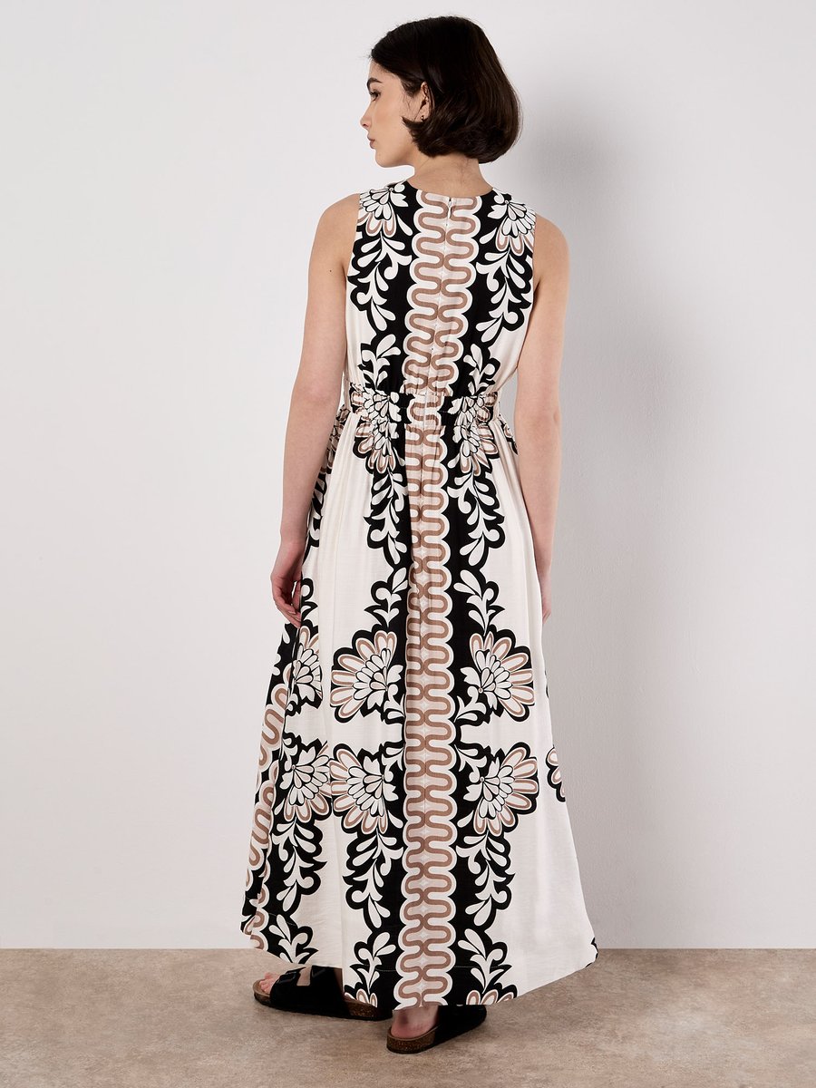 Maxikleid "Mirror Floral V/Nk Sleevele"  | Apricot