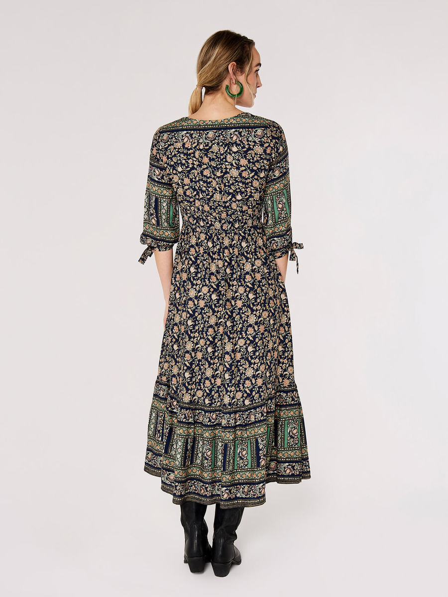 Maxikleid "Sarasa" mit Blumenmuster | Apricot
