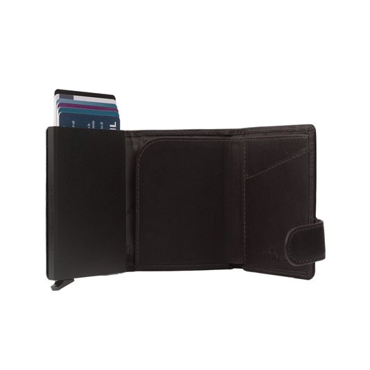 Leder-Kartenetui "Leicester" Waxed Pull Up, Braun | Chesterfield