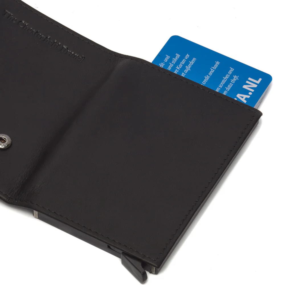 Kartenetui  "Frankfurt" Wax Pull Up, schwarz | Chesterfield