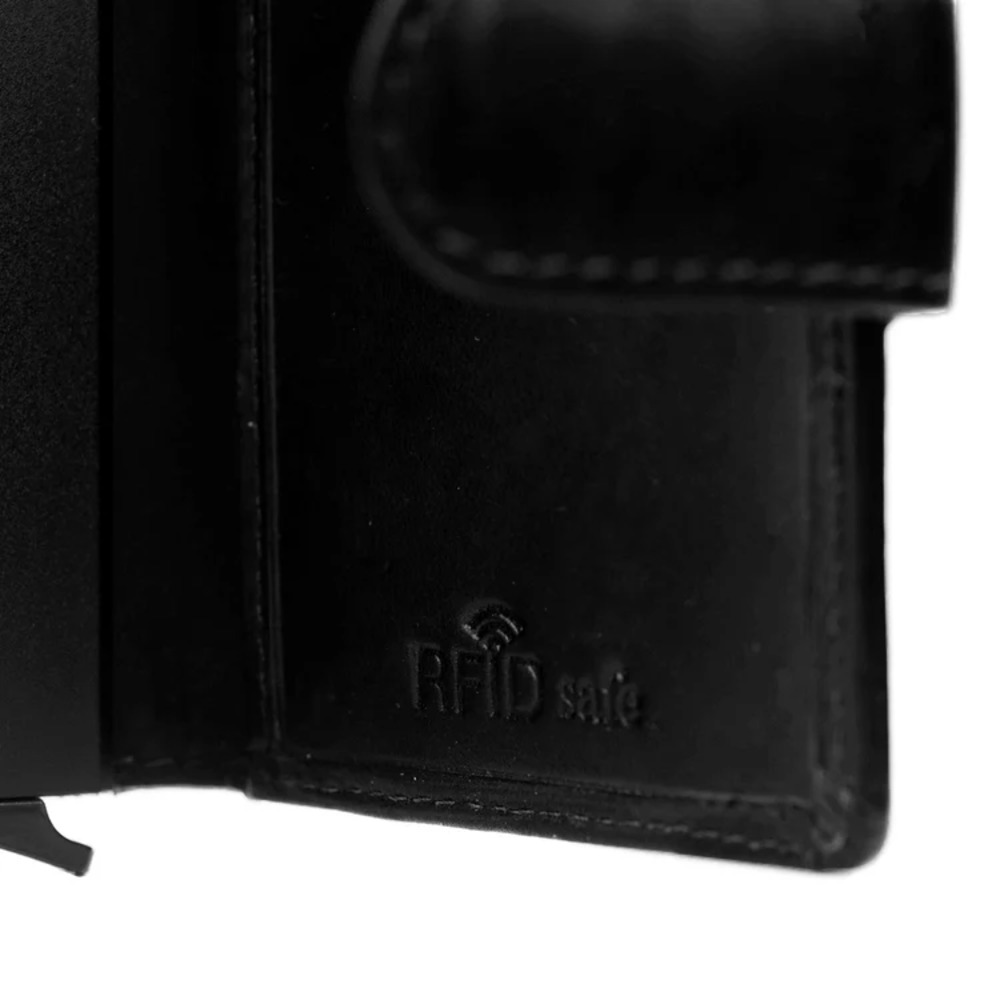 Leder Kartenetui Schwarz 