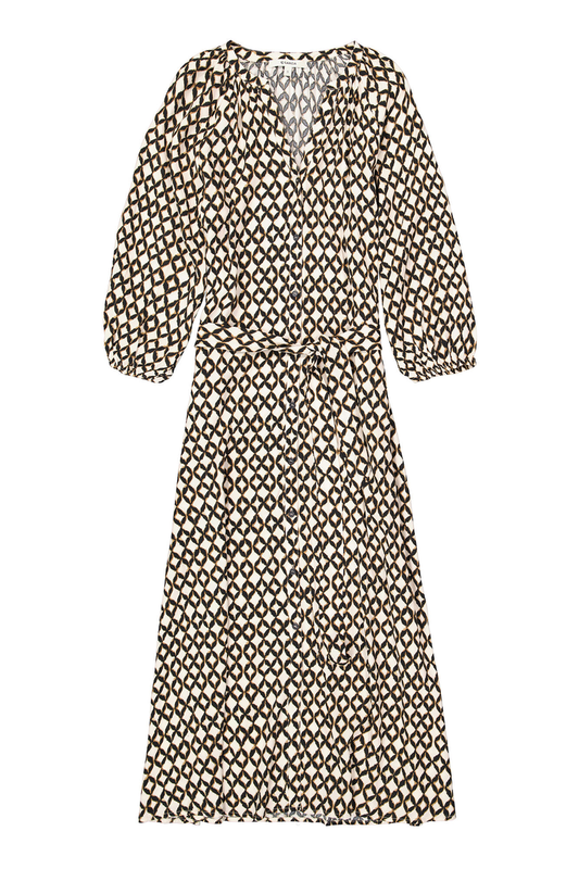 Crêpe-Kleid mit Allover-Print