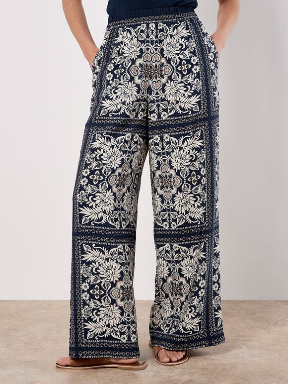 Kimono-Hose | Scarf Print Flare