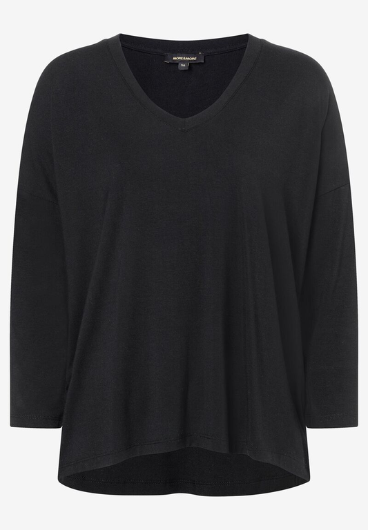 weites V-Neck Shirt  schwarz  Frühjahrs-Kollektion | More&More