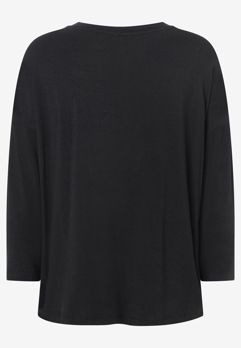 weites V-Neck Shirt  schwarz  Frühjahrs-Kollektion | More&More