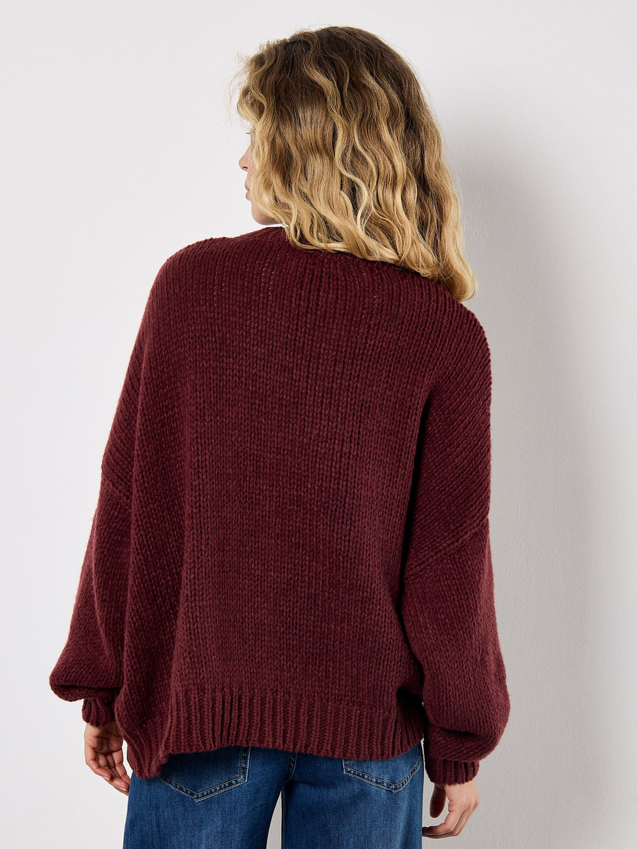Pullover mit gestickten Gänseblümchen | Apricot