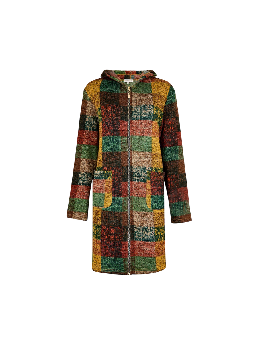 Farbiger Cardigan mit Kapuze | Apricot