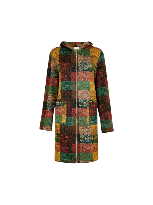Farbiger Cardigan mit Kapuze | Apricot