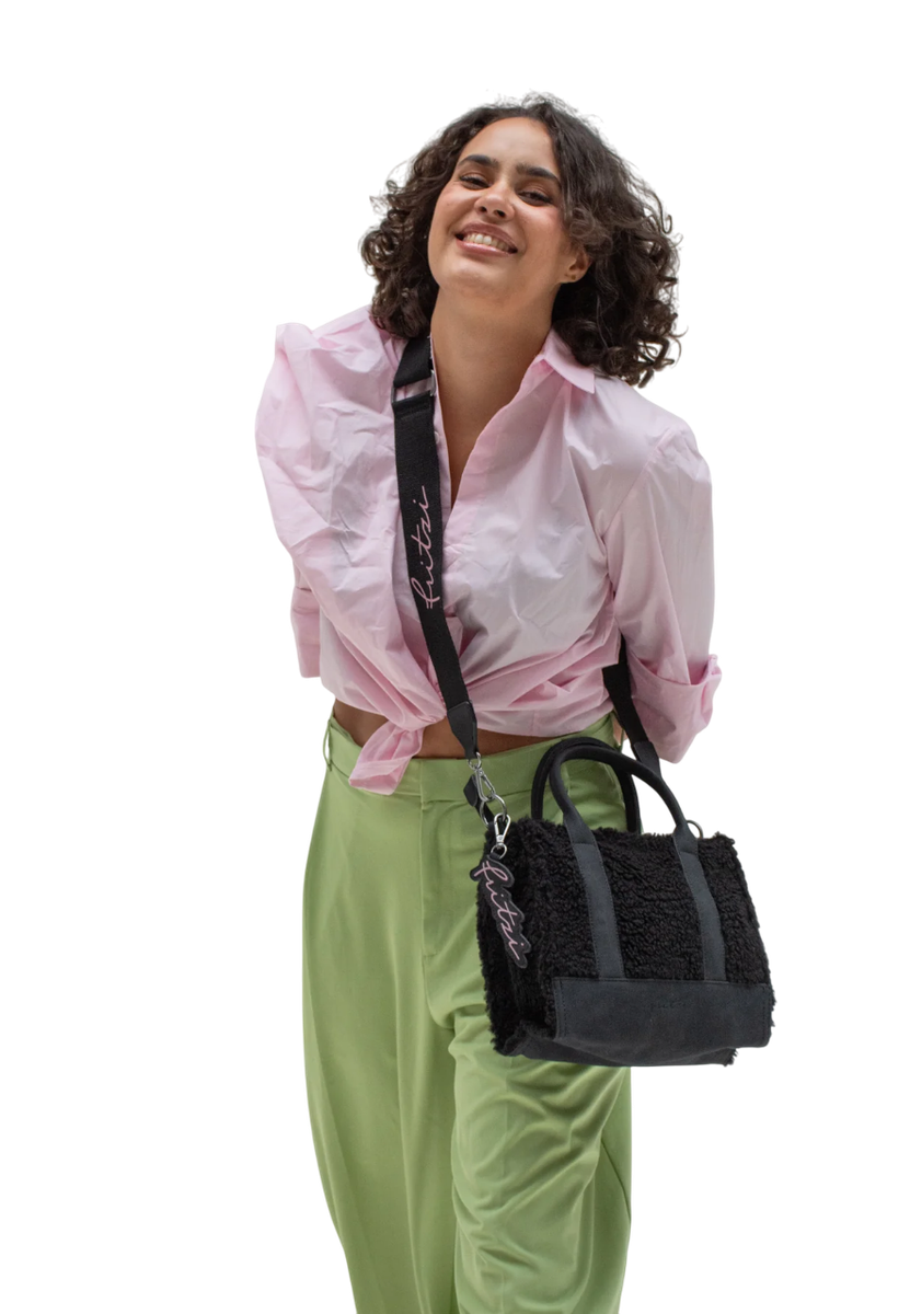 Umhängetasche "Square Limited Teddy Black" | Fritzi
