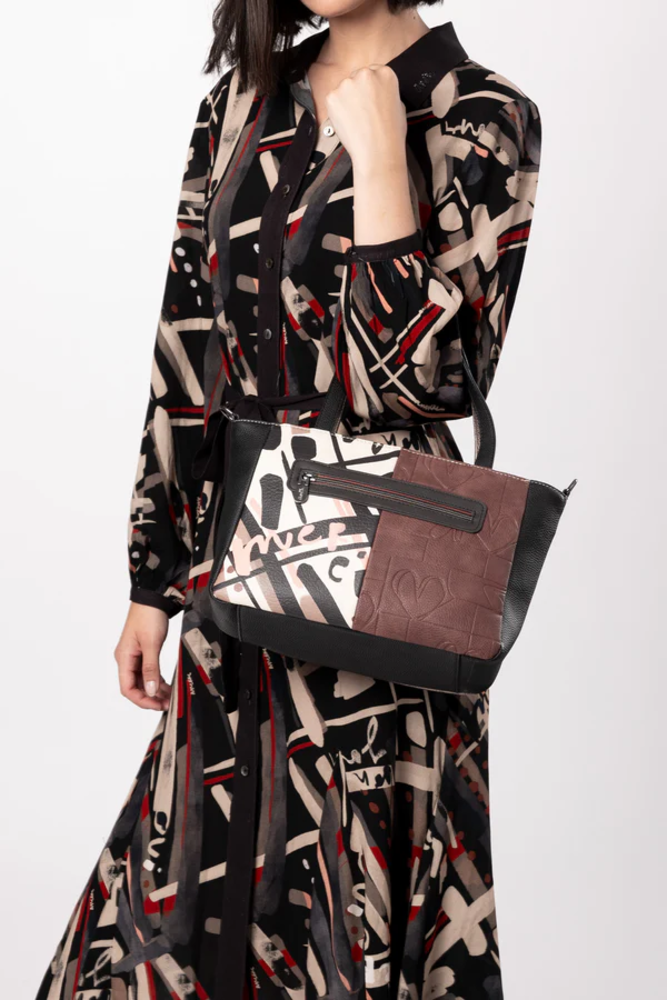 Schultertasche "Mademoiselle" mit Umhängeriemen  -Short handle bag | Anekke