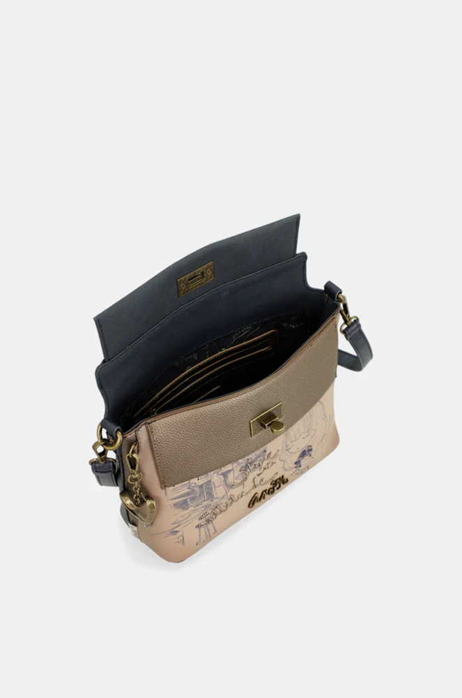 Umhängetasche "Studio" mit Klappe & kurzem Henkel  -Cross-body bag | Anekke