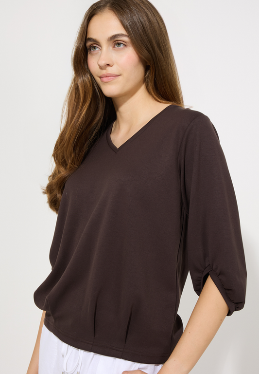 Sweatshirt mit V-Ausschnitt | More&More