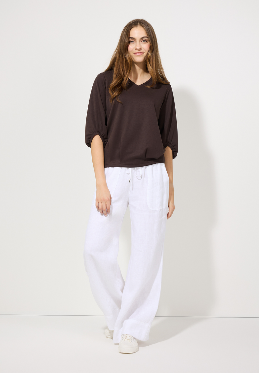 Sweatshirt mit V-Ausschnitt | More&More