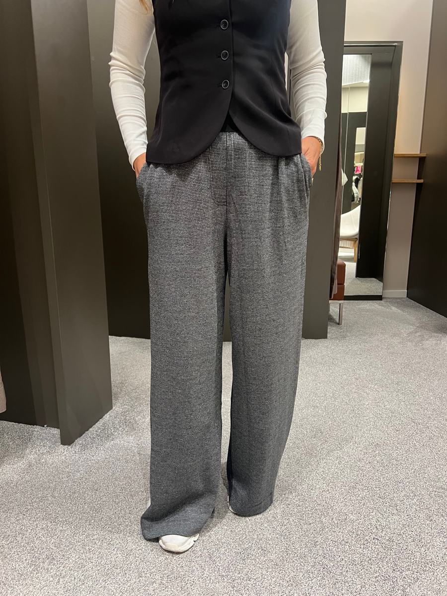 Hose mit elastischem Bund "Mini Dogtooth Elastic Waist Trs"| Apricot