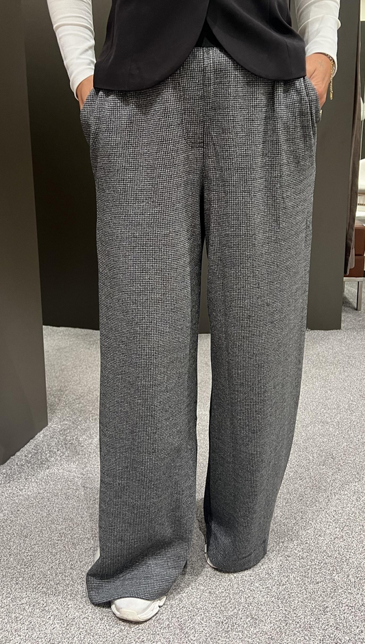 Hose mit elastischem Bund "Mini Dogtooth Elastic Waist Trs"| Apricot
