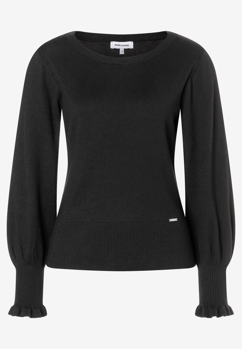 Schwarzer Feinstrickpullover | 
                More & More