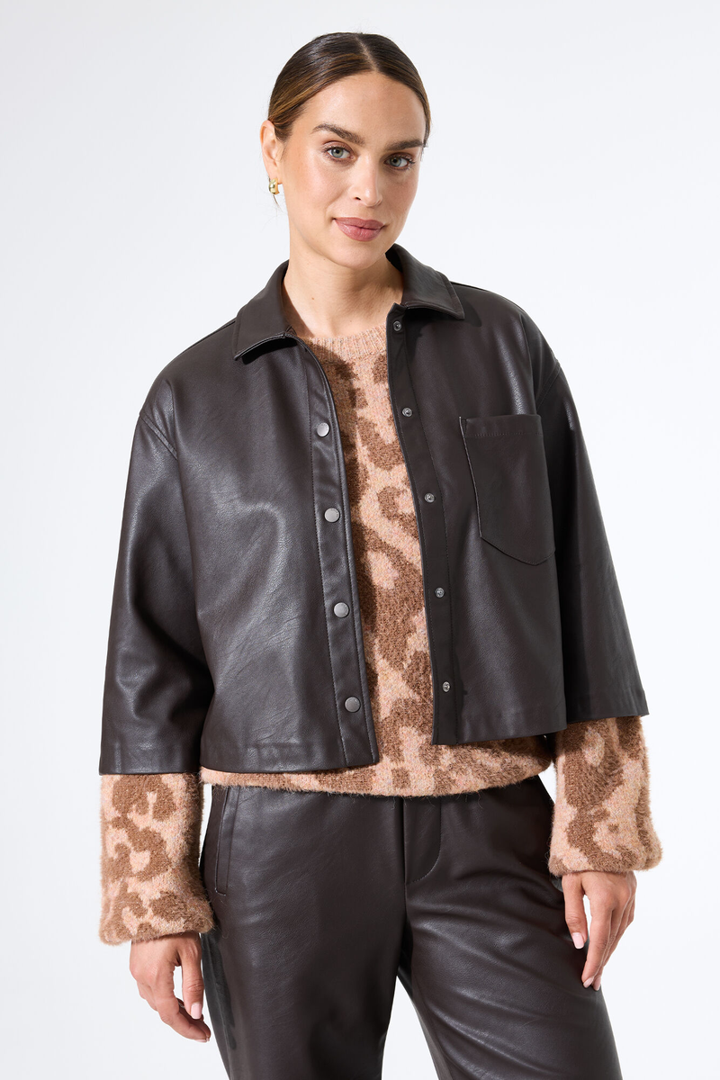 Braune Lederjacke | Garcia
