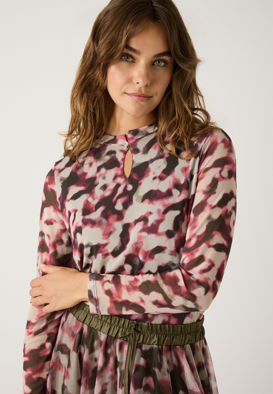 Meshshirt mit Aquarell-Print | More & More
