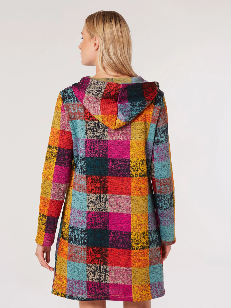 Bunter Karierter Cardigan | Apricot