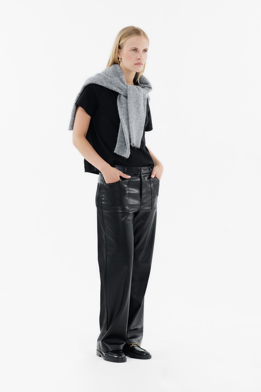 Vegane Lederhose "Judy wide leg" | Bluefire