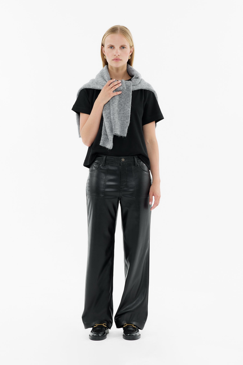 Vegane Lederhose "Judy wide leg" | Bluefire