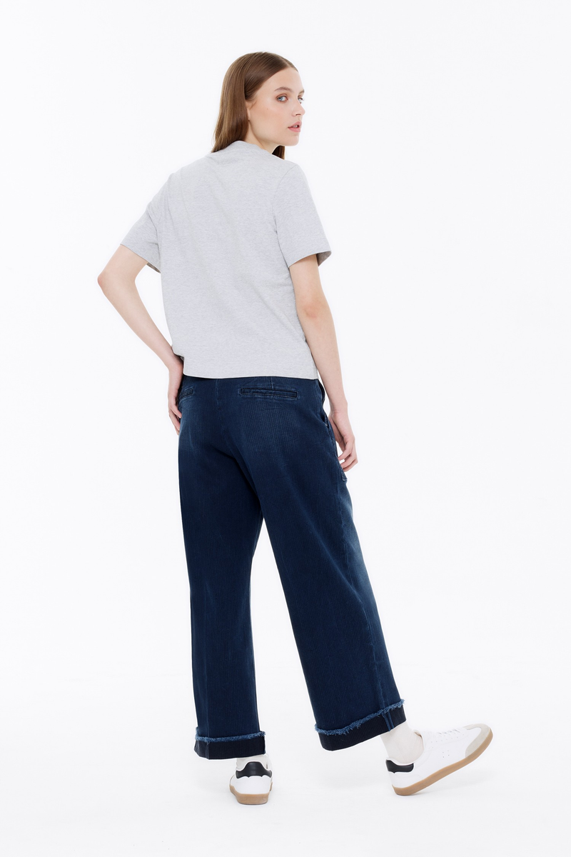 Jeans mit Streifen "Marlene wide leg" | Bluefire