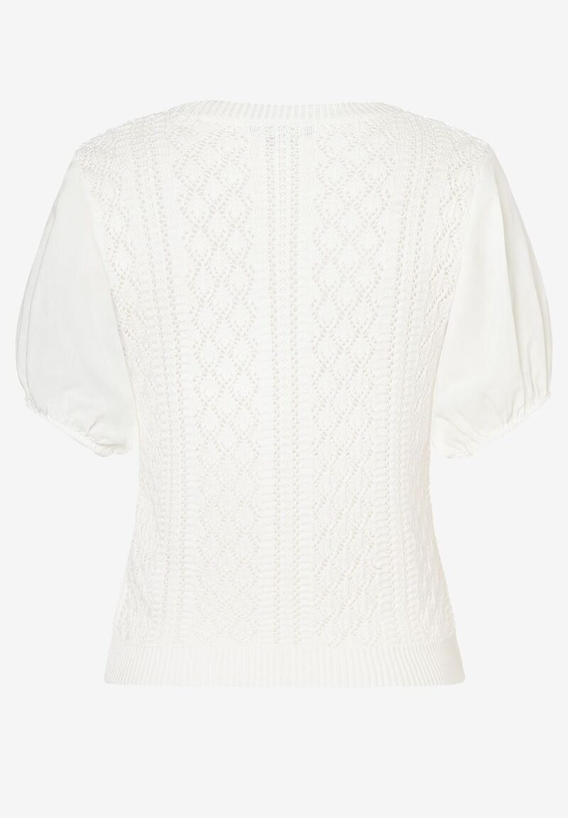 Ajour Pullover mit Puffärmeln  Sommer-Kollektion | More&More