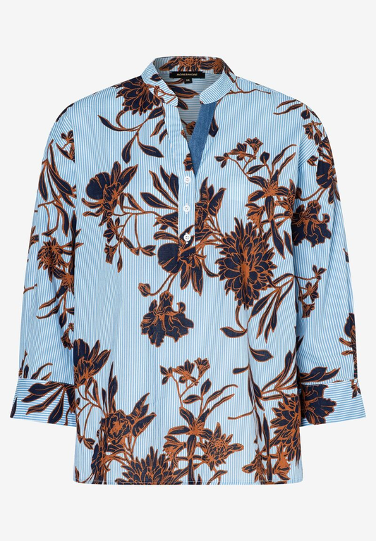 Streifenbluse mit Blumenprint  | More&More