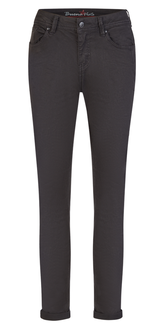 Schwarze Jeans "Malibu-Zip high stretch twill" | Buena Vista