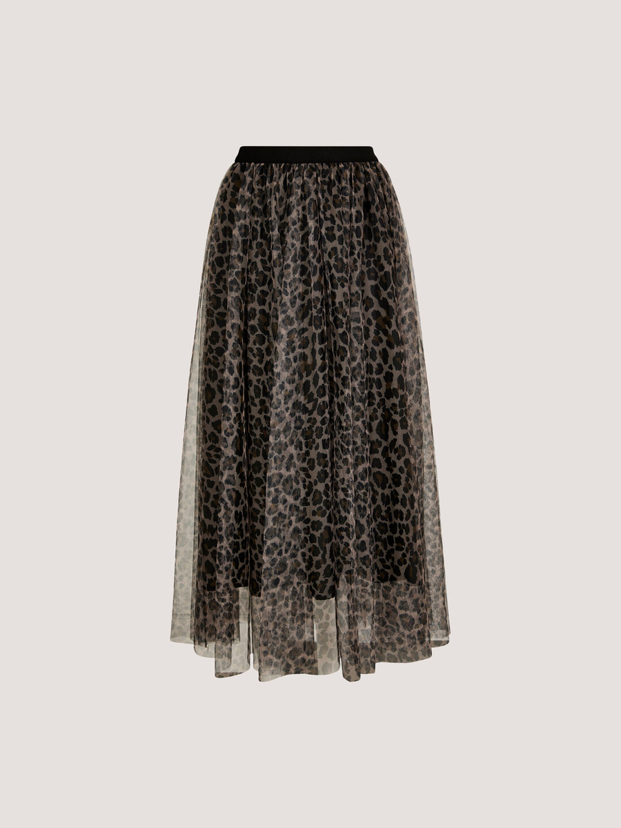 Midi-Tüllrock "Leopard Tulle Skirt" | Apricot