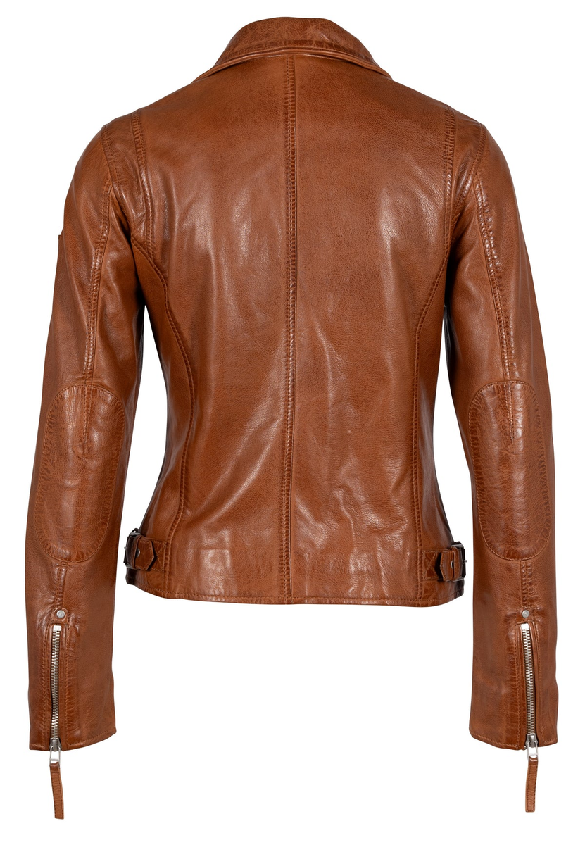 Lederjacke mit asymmetrischem Reißverschluss
                        