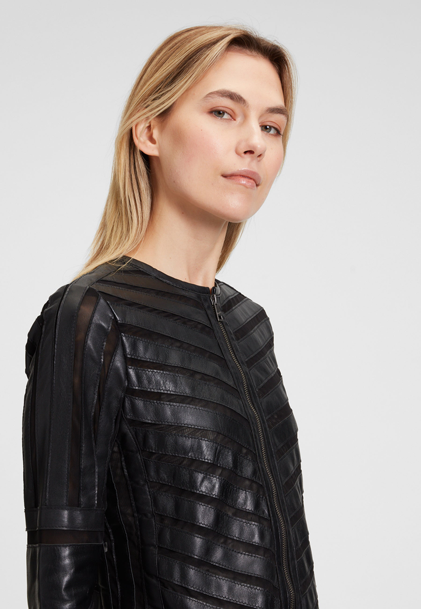 Lederjacke mit Mesh-Einsätzen
                        "GGSuri LELEV"  | Gipsy-Mauritius