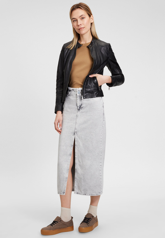 Schwarze Leder-Jacke "GWKeili LASV" | GIPSY/Mauritius