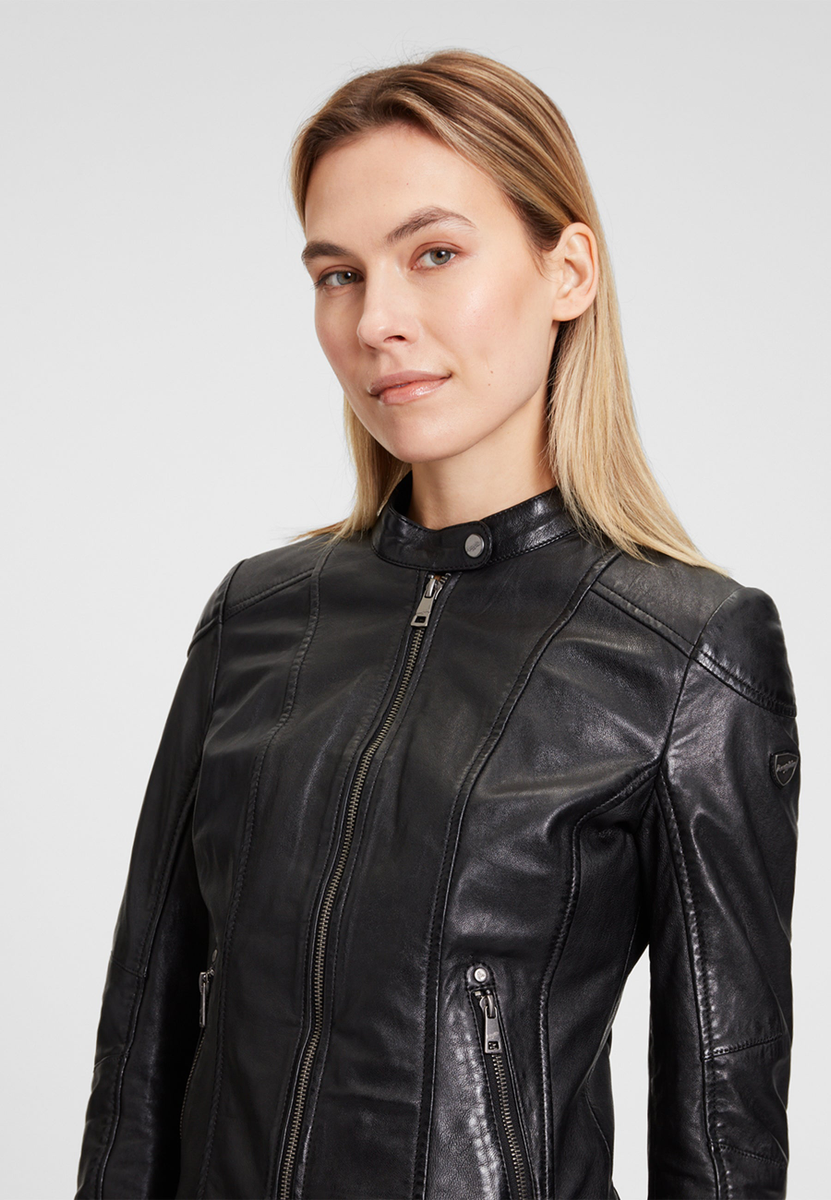 Schwarze Leder-Jacke "GWKeili LASV" | GIPSY/Mauritius