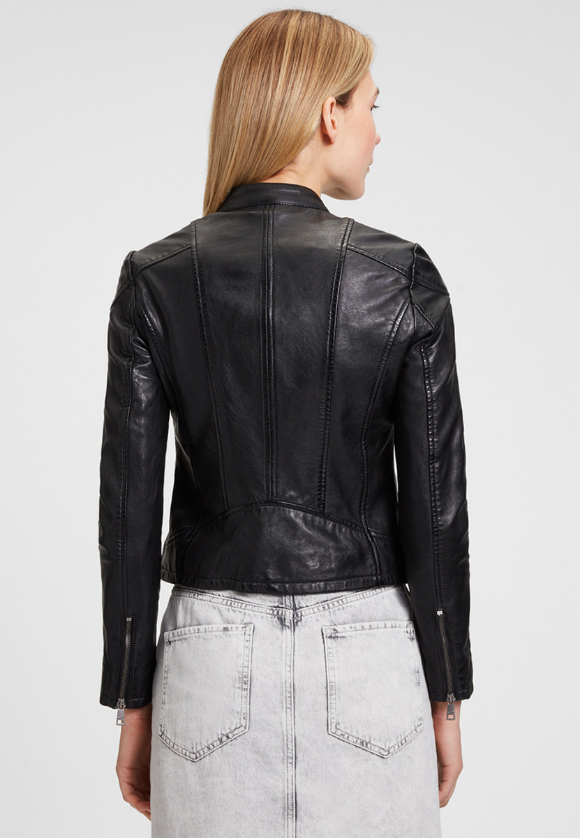 Schwarze Leder-Jacke "GWKeili LASV" | GIPSY/Mauritius