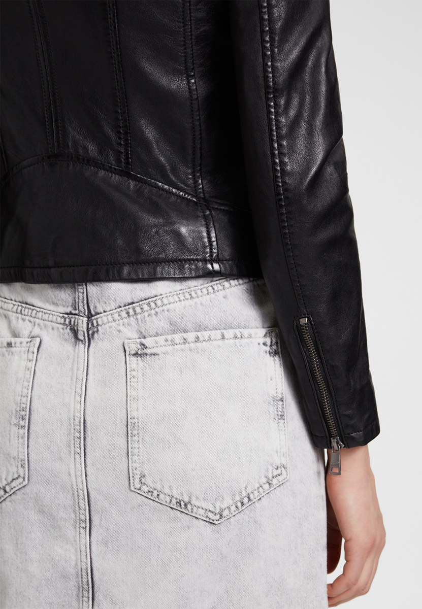 Schwarze Leder-Jacke "GWKeili LASV" | GIPSY/Mauritius