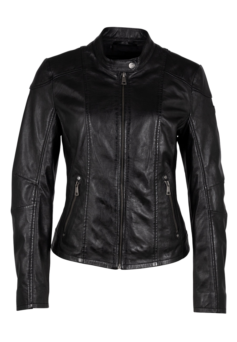 Schwarze Leder-Jacke "GWKeili LASV" | GIPSY/Mauritius