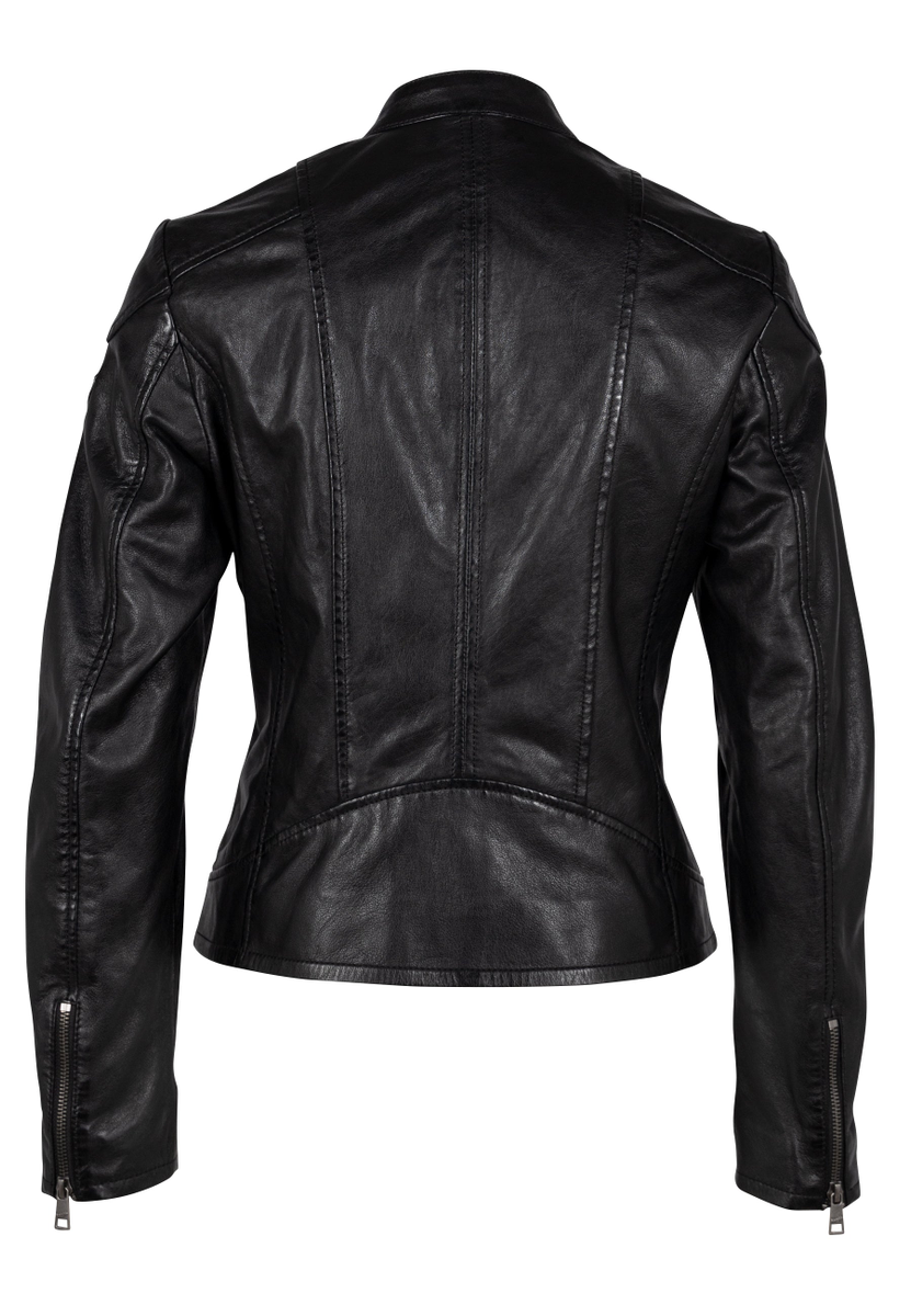 Schwarze Leder-Jacke "GWKeili LASV" | GIPSY/Mauritius