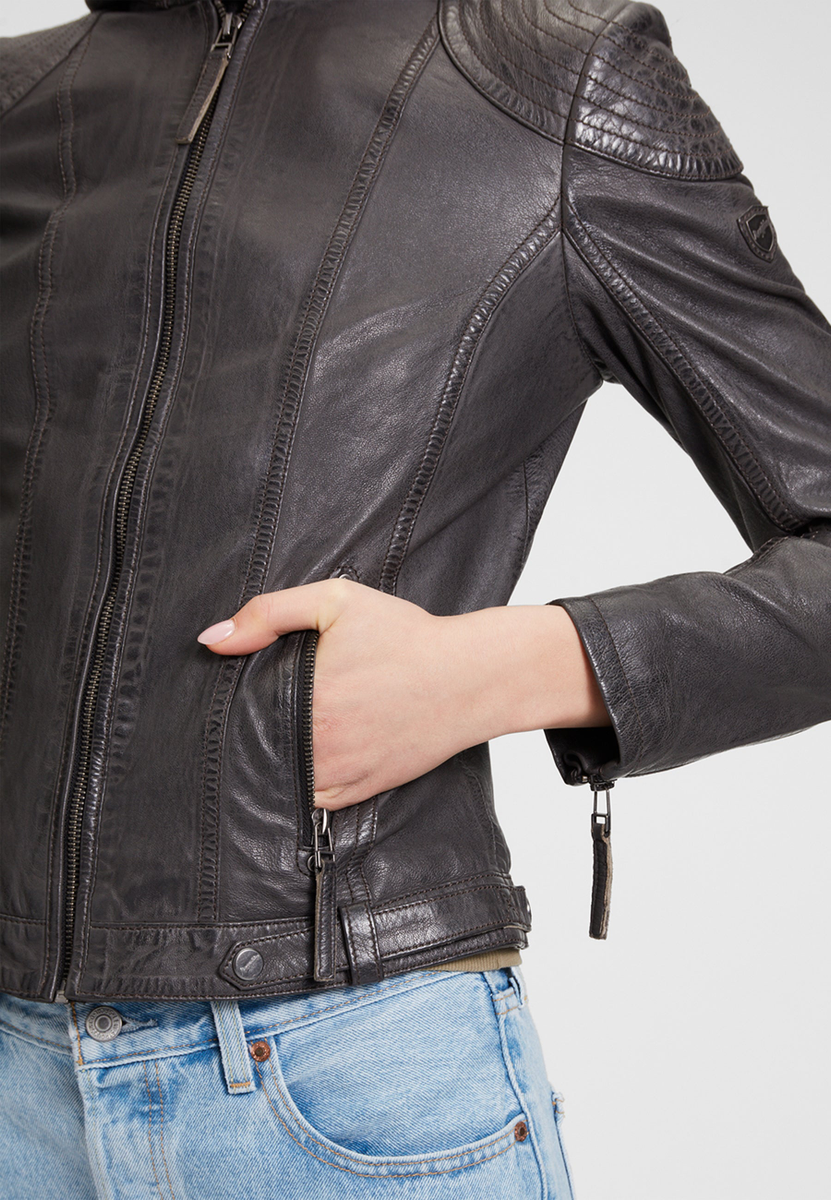 Lederjacke mit Kapuze "Cacey LEGV" | Gipsy-Mauritius
